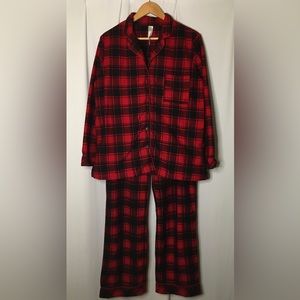 George - Red And Black Plaid Flannel Pyjama Set - Extra Large